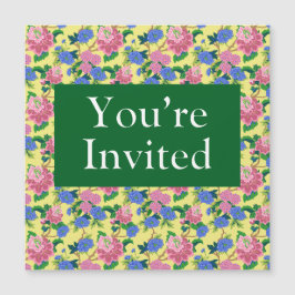 Convite "Você está convidado" floral de comida infantil
