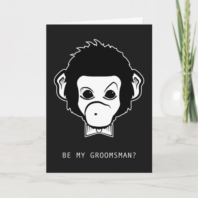 Convite você será meu padrinho de casamento? macaco do (Frente)