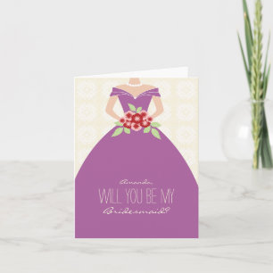 Convite Você Será Minha Carteira De Bridesmaid (Orquídea r