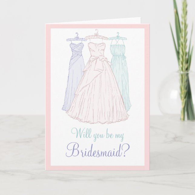 Convite Você será minha dama de Bridesmaid? (Frente)