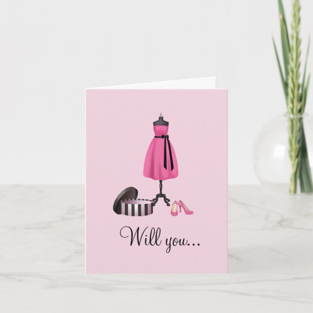 Convite Você será minha dama de Bridesmaid? (Frente)