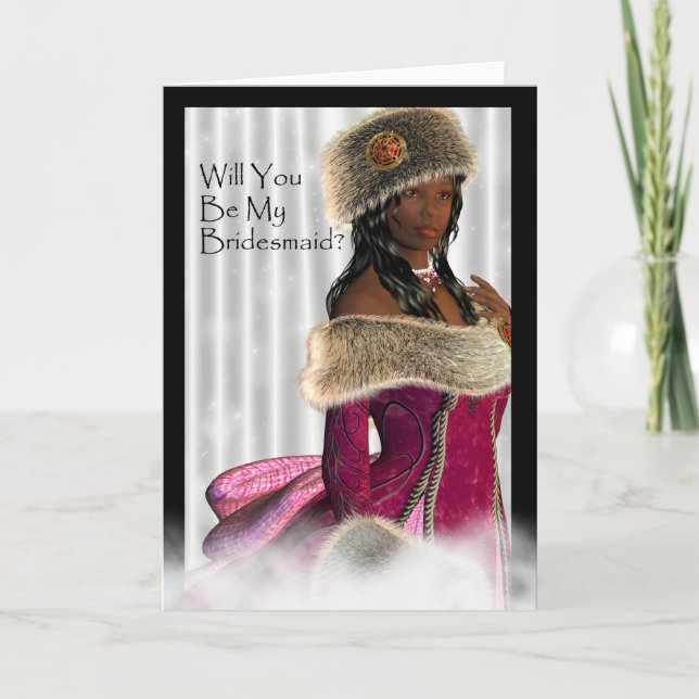 Convite Você será minha dama de Bridesmaid? (Frente)