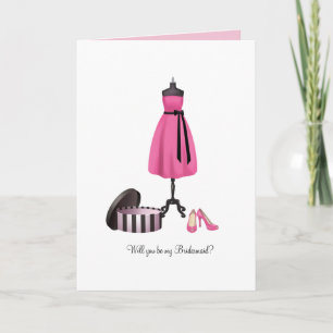 Convite Você será minha dama de Bridesmaid - Chic Card?