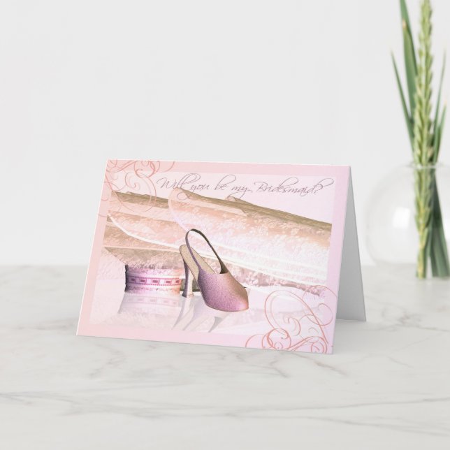 Convite Você será minha dama de Bridesmaid? Com algum véu  (Frente)