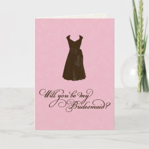 Convite "Você será minha dama de Bridesmaid?" Cor e Rosa
