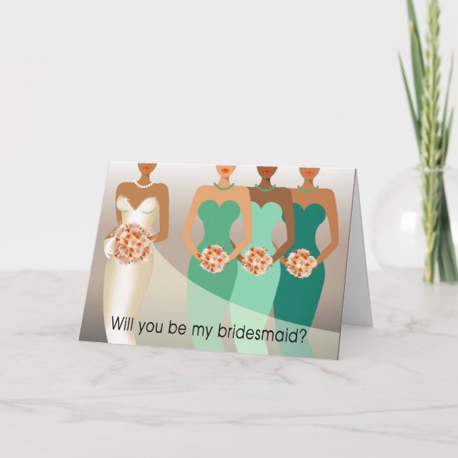 Convite Você será minha dama de Bridesmaid? Partido Bridal (Frente)