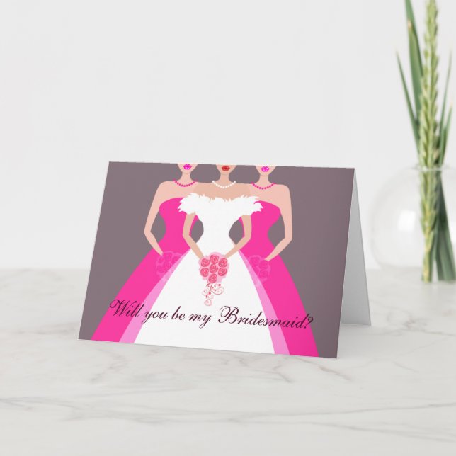 Convite Você será minha dama de Bridesmaid? Partido Bridal (Frente)