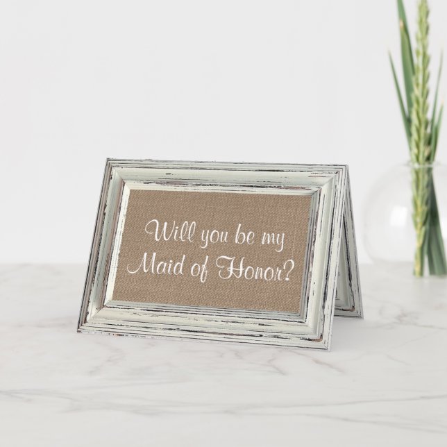 Convite Você Será Minha Dama de Honra? Quadro Branco Rústi (Frente)