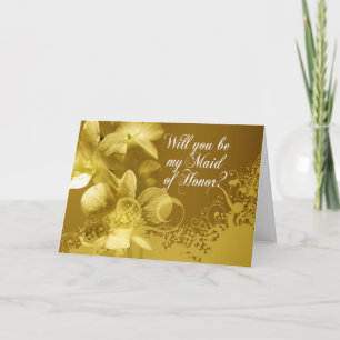 Convite Você será minha Madrinha de casamento? Orquídeas e