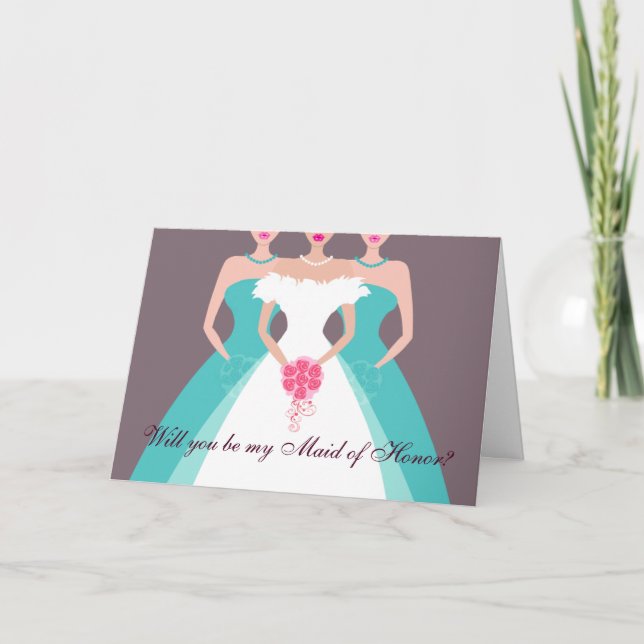 Convite Você será minha Madrinha de casamento? Partido Bri (Frente)