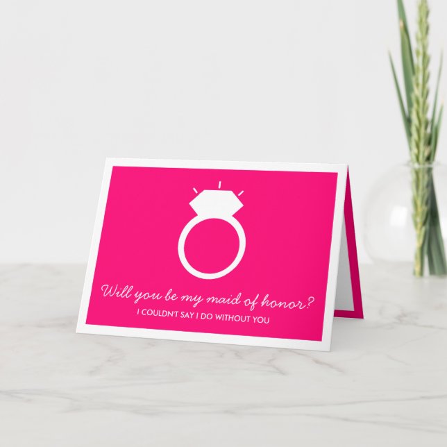 Convite Você Será Minha Madrinha de casamento? Placa Anel  (Frente)