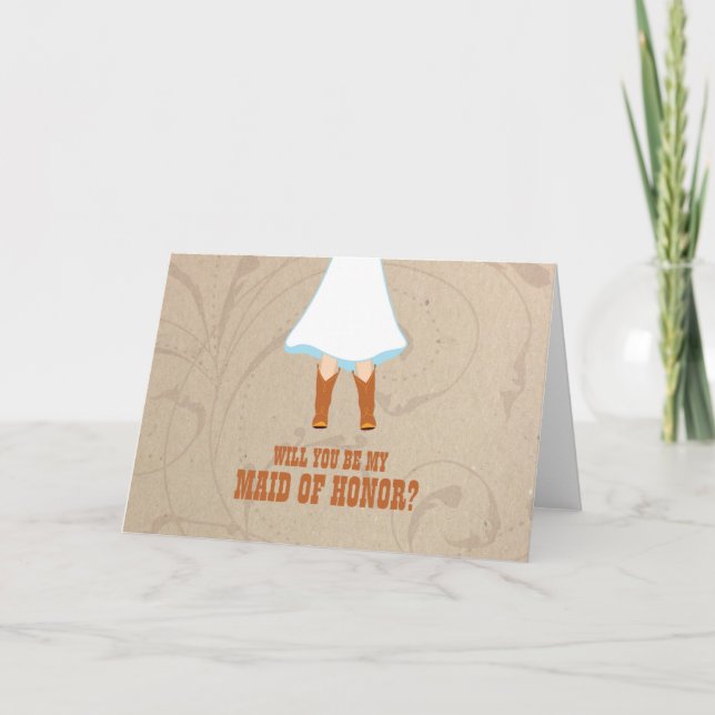 Convite Você Será Minha Madrinha de casamento? | Rustic We (Frente)