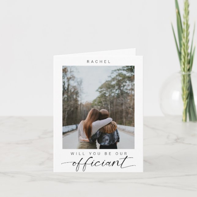 Convite Você será nosso Celebrante Mínimo Foto Moderno (Frente)