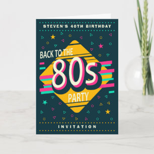 Convite Voltar à Festa de aniversário dos anos 80