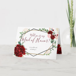 Convite Vontade floral do Merlot geométrico você seja meu…