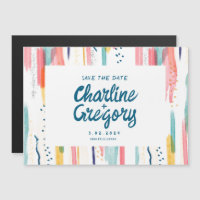 Watercolor Abstrato Colorful Save the Date Invitat