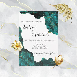 Convite Watercolor Anastasia Preto e Verde