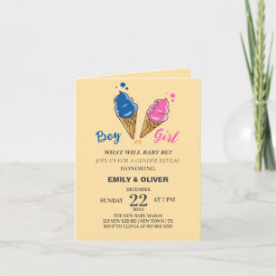 Convite Watercolor boy de gênero feminino revela
