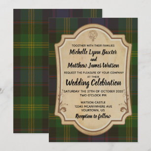 Convite Watson Tartan Wedding