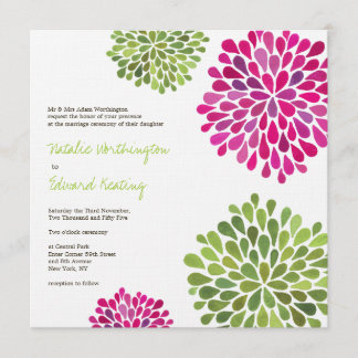 Convite Wedding das flores da flor do rosa quente