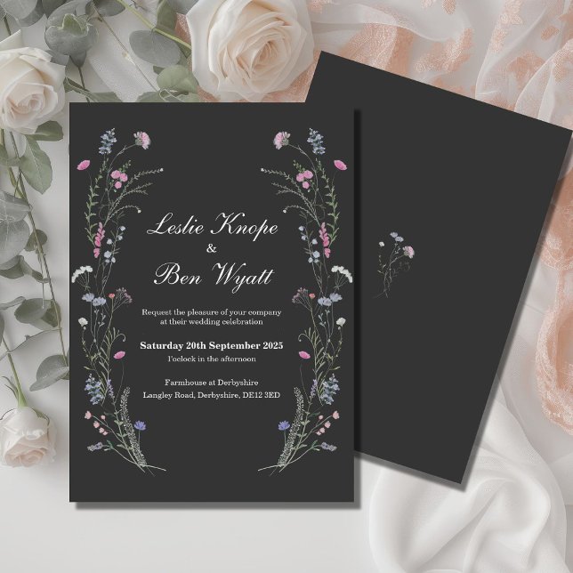 Convite WF1 para Casamento de Flores Selvagens (Criador carregado)