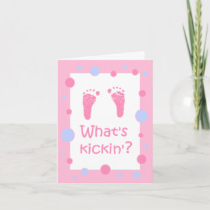 Convite What's Kickin' baby shower invitation