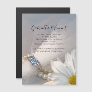 Convite White Daisy Elegance Wedding Salvar Data