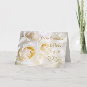 Convite White roses 50th Wedding Anniversary