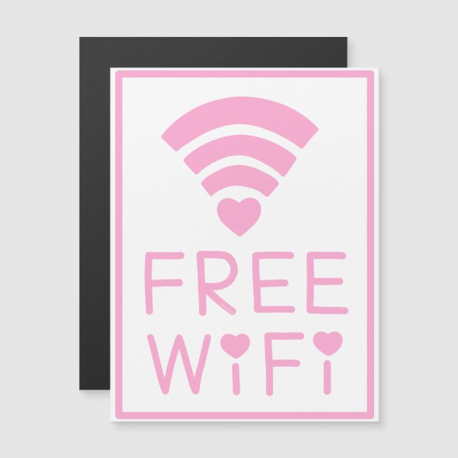 Convite "WIFI LIVRE" a rosa (Frente/Verso)