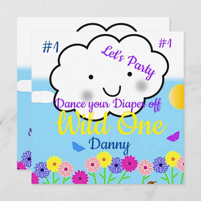 Convite Wild One First Birthday Card (Frente/Verso)