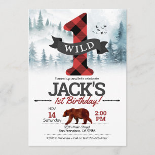 Convite Wild One, Primeiro Aniversário de Lumberj