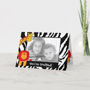 Convite Wild Safari Photo Template Birthday Invitation