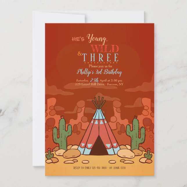 Convite Wild West (Frente)