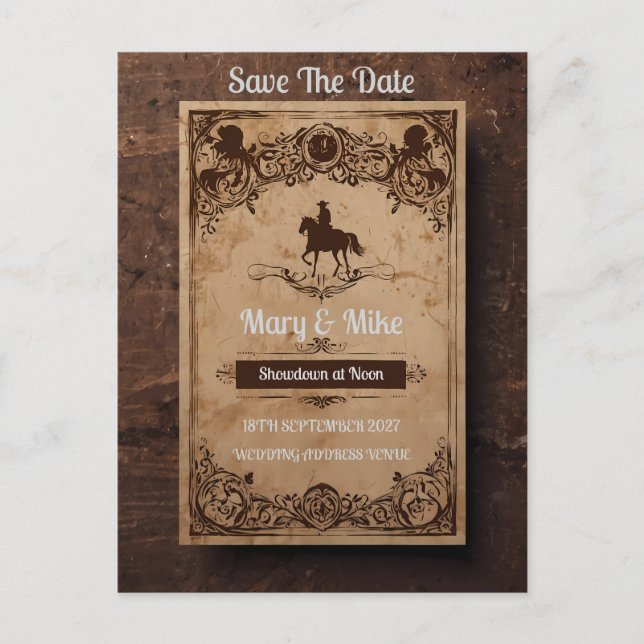 Convite Wild West Novelty Wedding (Frente)