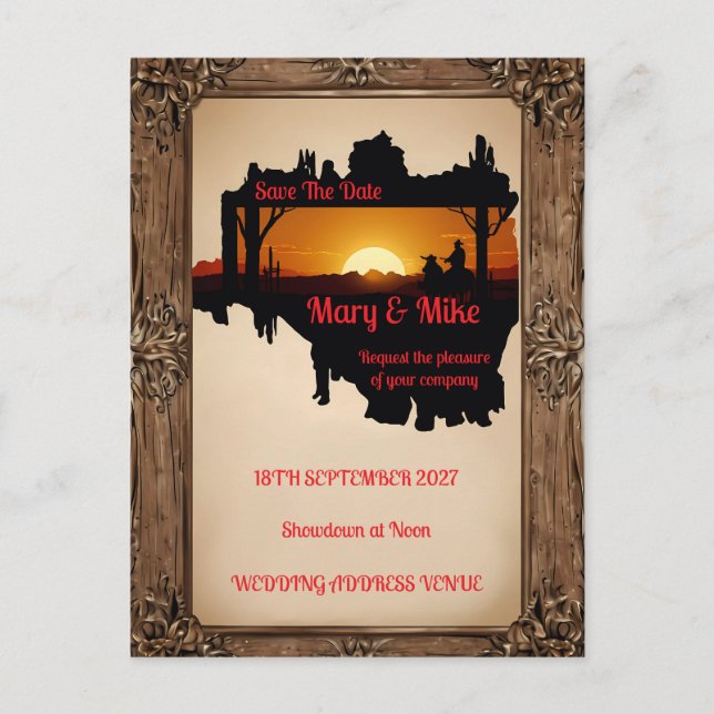 Convite Wild West Novelty Wedding (Frente)