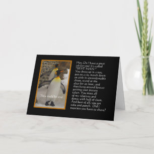 Convite Will You Be My Best Man? Penguin Humor Card