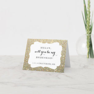 Convite Will You Be My Bridesmaid Card - Bridal Fab Gold