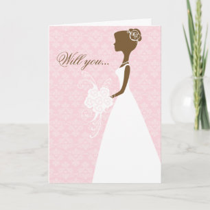 Convite Will you be my bridesmaid? card (pink)