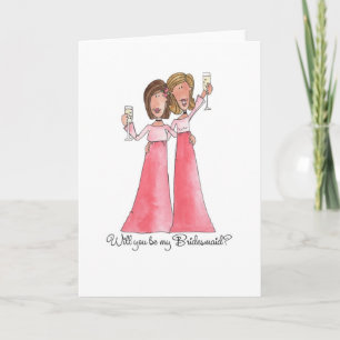 Convite Will You Be My Bridesmaid Note Card