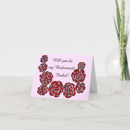 Convite Will you be my Bridesmaid with Name and Roses
