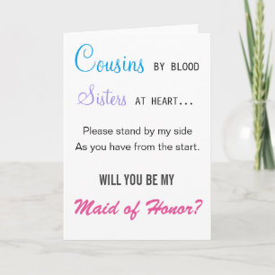 Convite Will you be my Maid of Honor - cousin