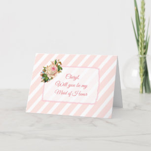 Convite Will you be my Maid of Honor Personalized Card