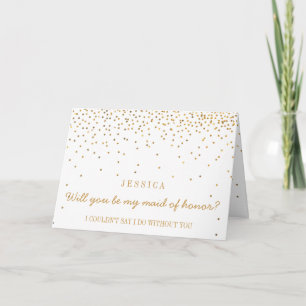 Convite Will You Be My Maid Of Honor Vintage Gold Confetti