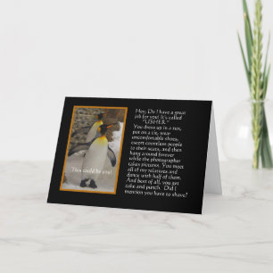 Convite Will You Be My Usher? Penguin Humor Card