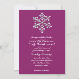Convite Wintery Magenta Casamento 2