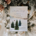 Convite Woodland para Festa de Natal Elegante<br><div class="desc">Elegante Chá de panela de Aquarela da floresta de inverno. Projetado com pinheiros aquosos e neve. Clique em Personalizar para editar todo o texto. Itens correspondentes na nossa loja,  Design do Partido Cava.</div>