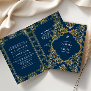 Convite Yellow Yellow Ykat All in One Sikh Weding (Ikat am