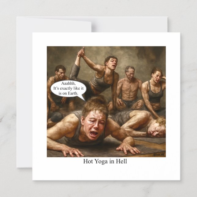 Convite Yoga quente no inferno. (Frente)