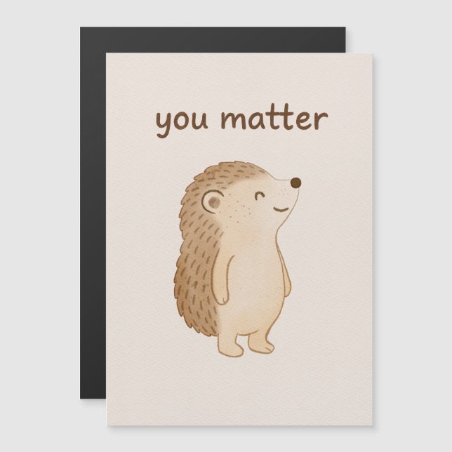 Convite You Matter Hedgehog Magnet Card (Frente/Verso)