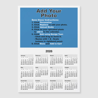 Convite Your photo on 5x7 Mini Calendar Magnet Template